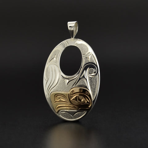 Thunderbird - Silver Pendant with 14k Gold