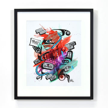 The Cannibal's Conniption - Mixed Media Painting on Paper