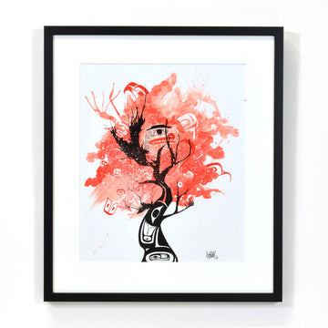 Pretty in Pink - Mixed Media Painting on Paper