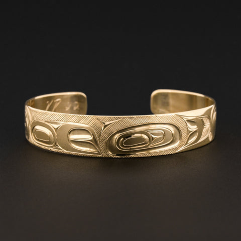 Nuxalk Box Design - 14k Yellow Gold Bracelet