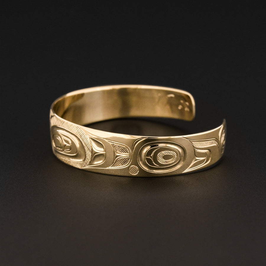 Nuxalk Box Design - 14k Yellow Gold Bracelet
