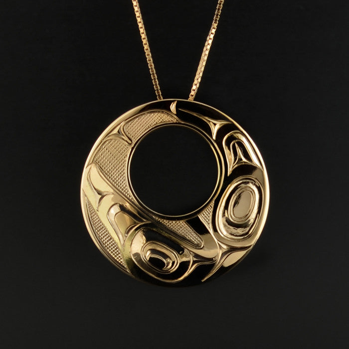 Raven - 14k Gold Pendant