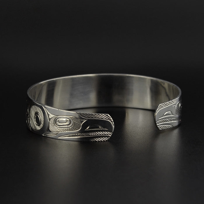 Killerwhale and Ravens - Silver Bracelet