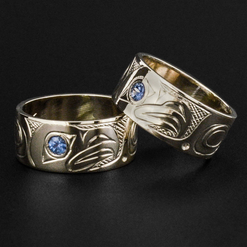 Eagle - Set of 14k White Gold Rings