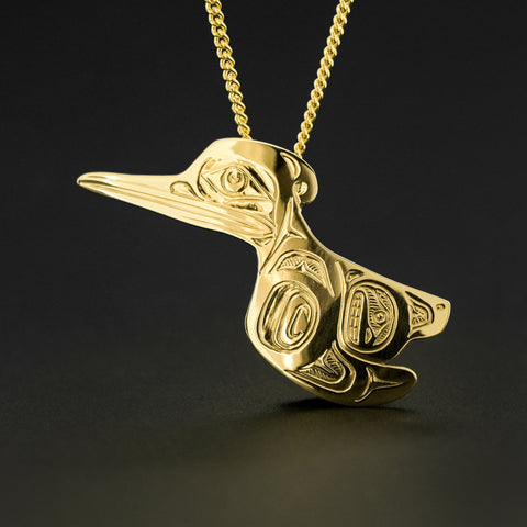 Hummingbird - 14k Gold Pendant
