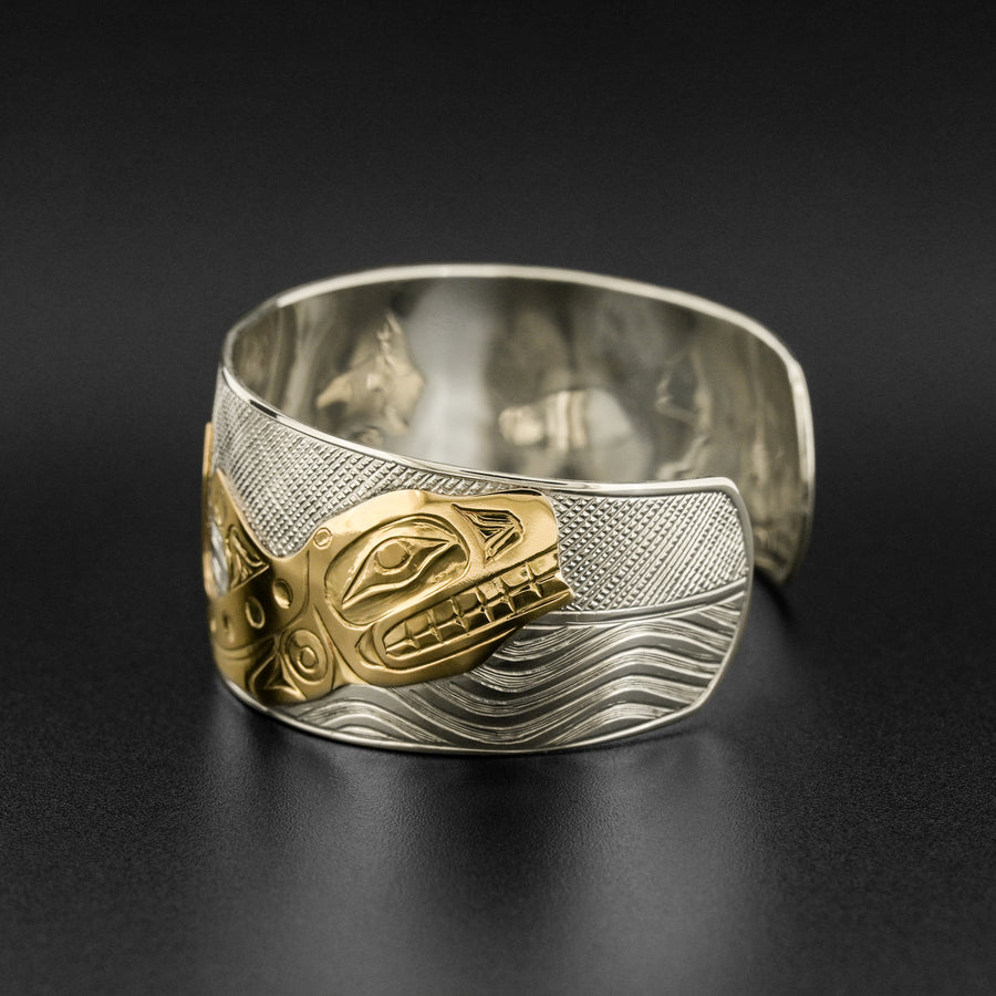 Killerwhales - Silver Bracelet with 14k Gold