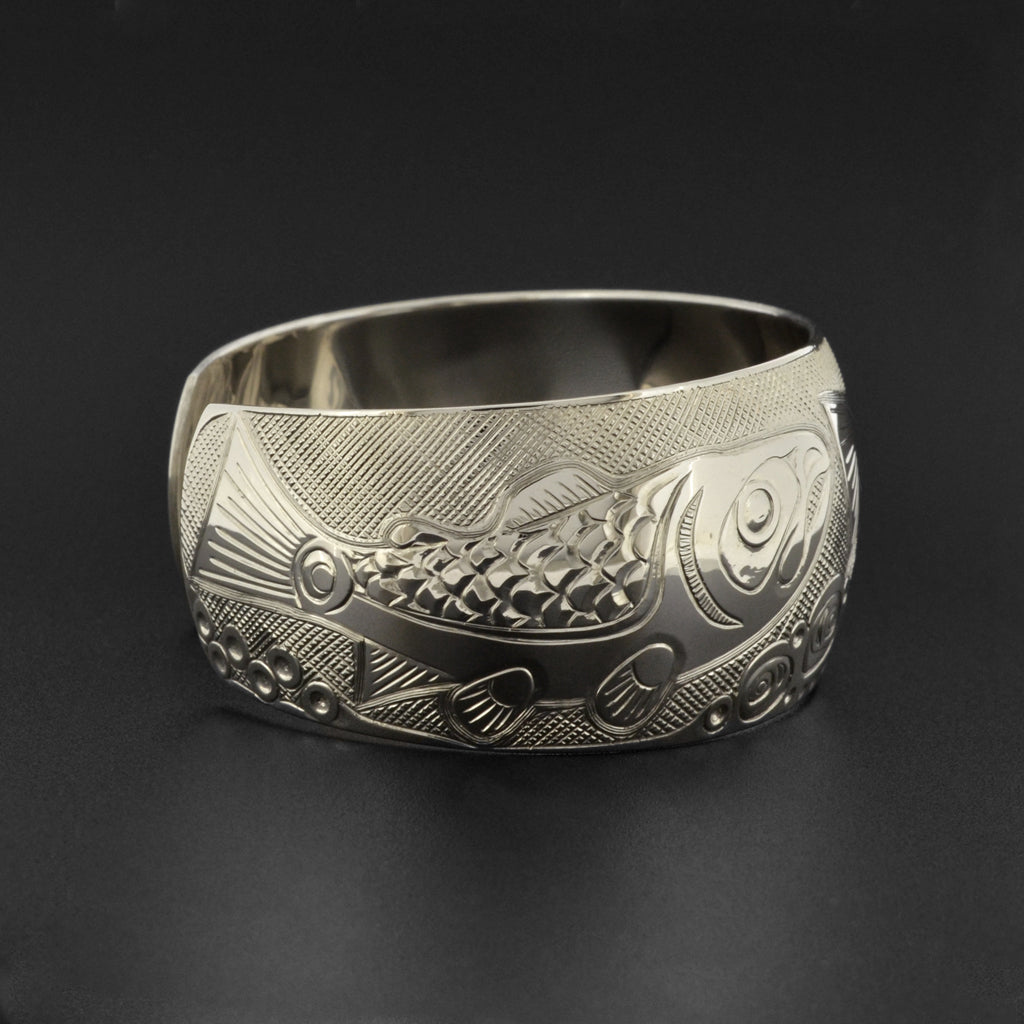 Salmon Life Cycle - Silver Bracelet