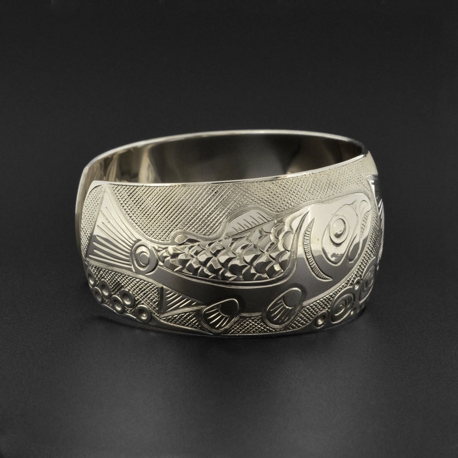 Salmon Life Cycle - Silver Bracelet