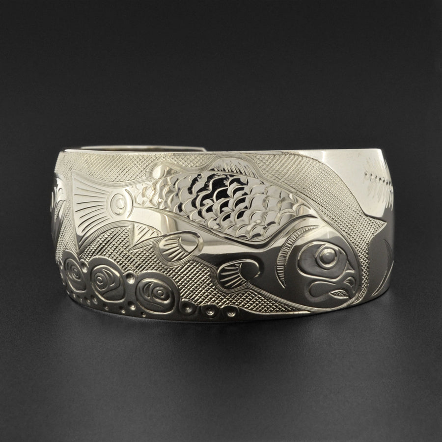 Salmon Life Cycle - Silver Bracelet