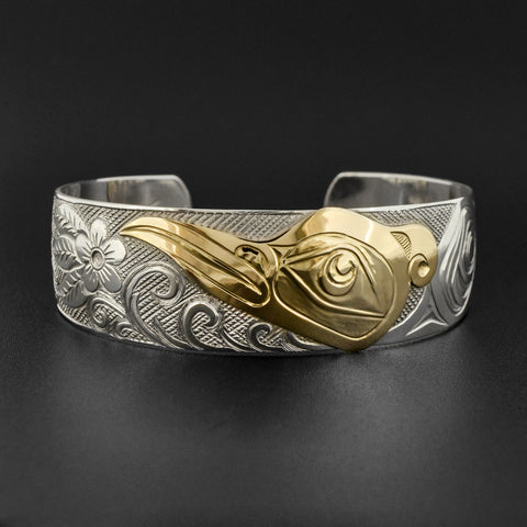Hummingbird - Silver and 14k Gold Bracelet