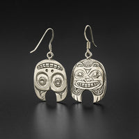 Bear - Silver Earrings with Oxidization