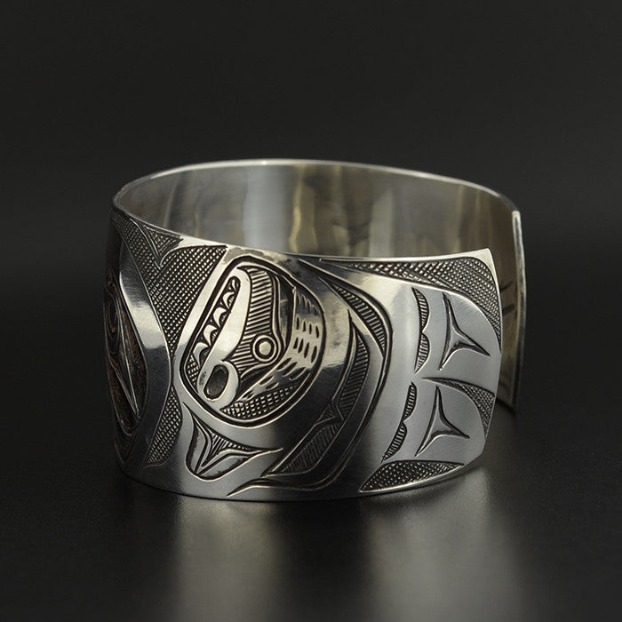 Eagle and Salmon - Silver Bracelet