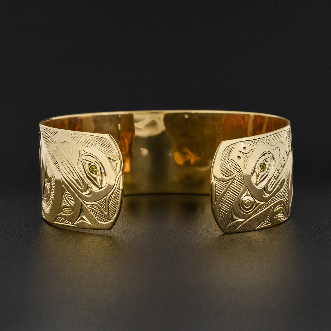 Wolf and Raven - 14k Gold Bracelet