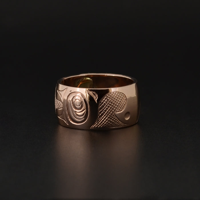 Killerwhale - 14k Rose Gold Ring with Abalone