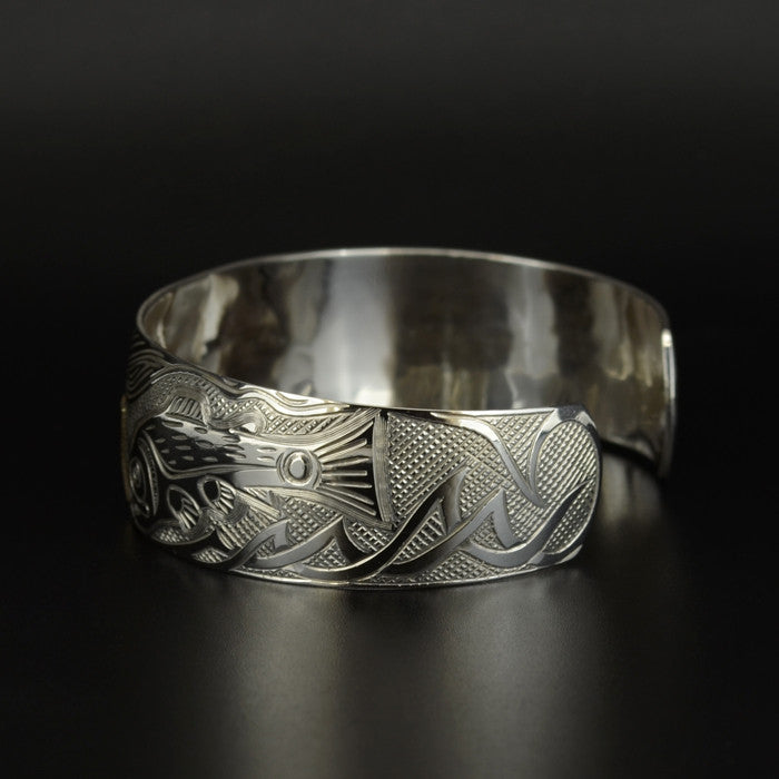 Salmon - Silver Bracelet with 14k Gold Overlay