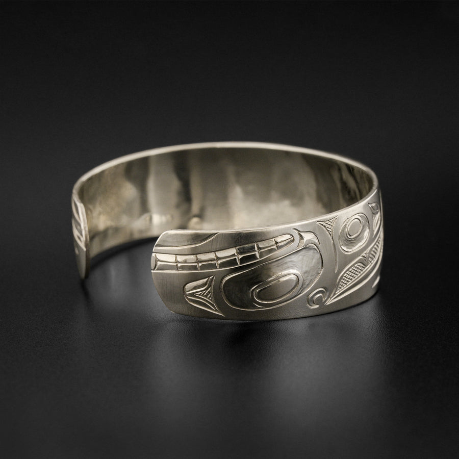 Whale Rider - Silver Bracelet with 14k Gold Overlay