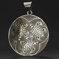 Turtles - Silver Pendant