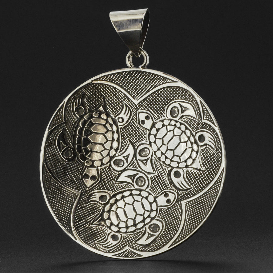 Turtles - Silver Pendant