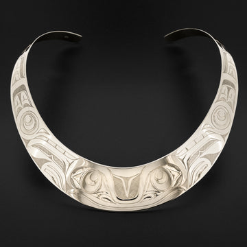 Frog - Silver Collar Necklace