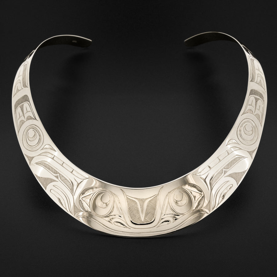 Frog - Silver Collar Necklace