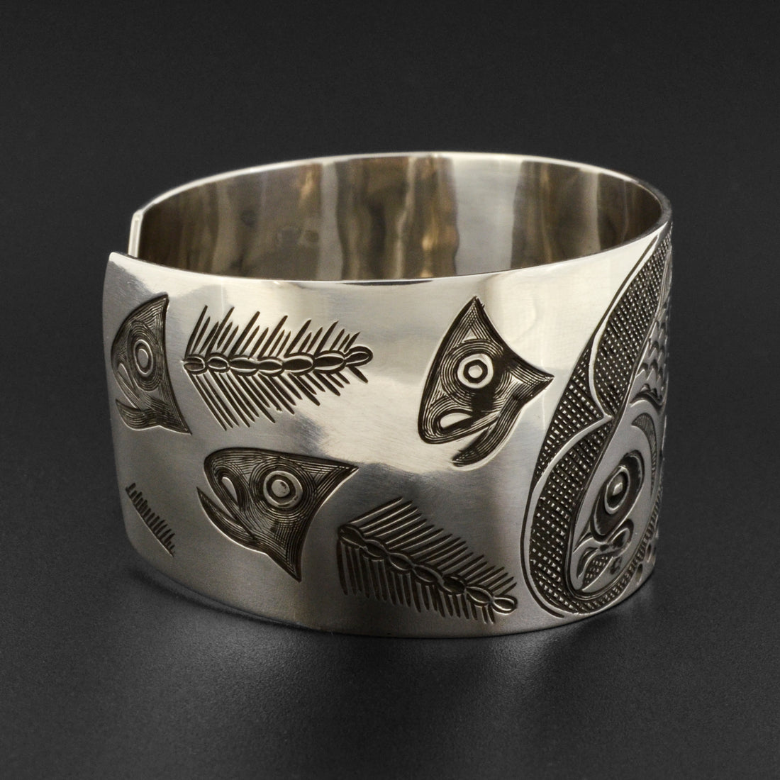 Salmon Life Cycle - Silver Bracelet