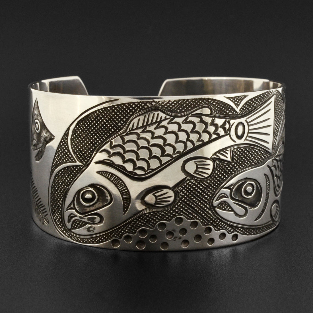 Salmon Life Cycle - Silver Bracelet