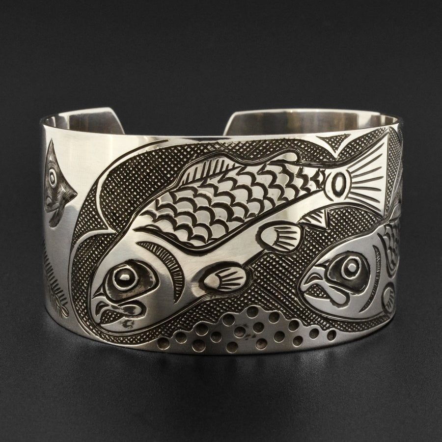 Salmon Life Cycle - Silver Bracelet