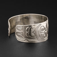 Raven and Light with Human - Silver Bracelet