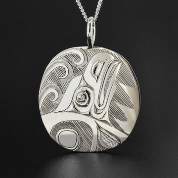 Raven-Finned Killerwhale - Silver Pendant