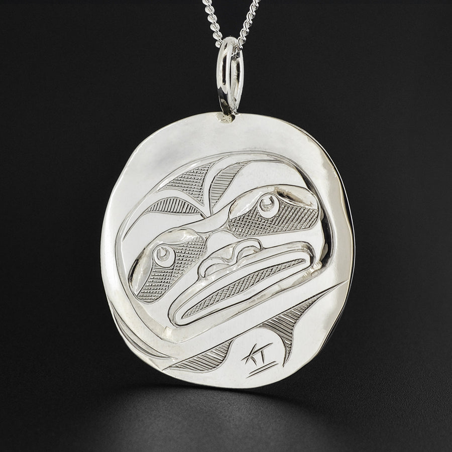 Raven-Finned Killerwhale - Silver Pendant