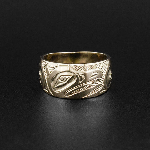 Raven and Light - 14k White Gold Ring