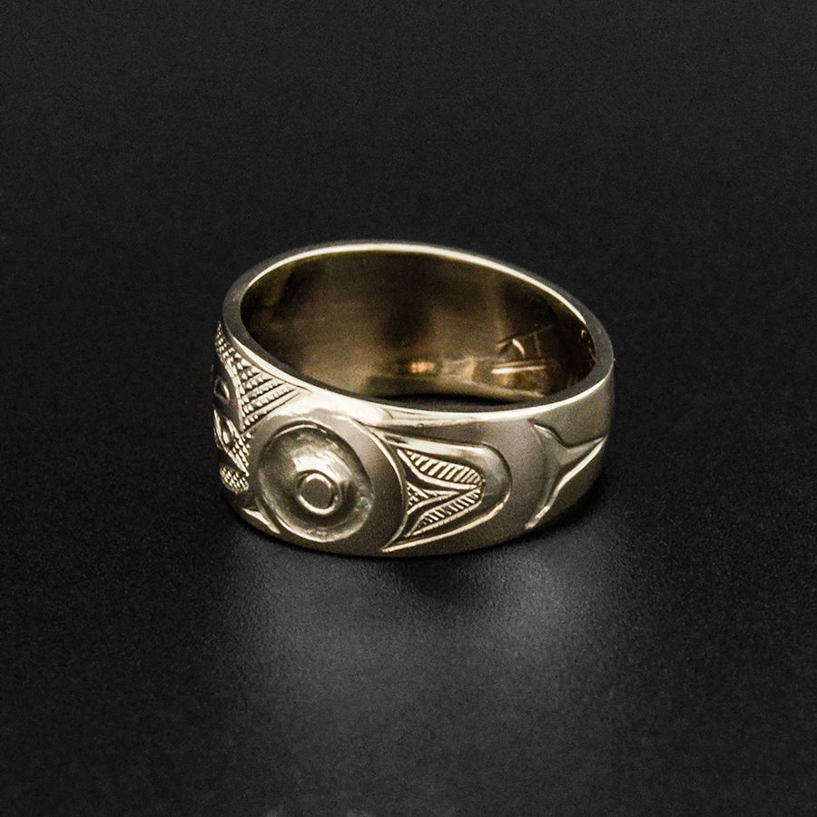 Raven and Light - 14k White Gold Ring