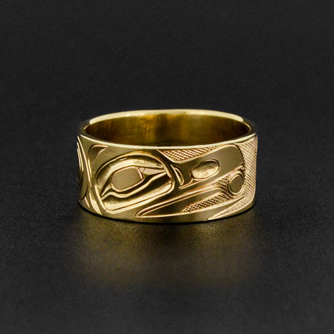 Raven and Light - 14k Gold Ring