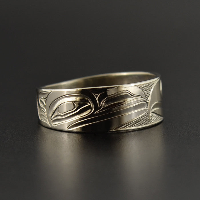Raven and Eagle - 14k White Gold Ring