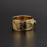 Hummingbird - 14k Gold Ring with Diamond