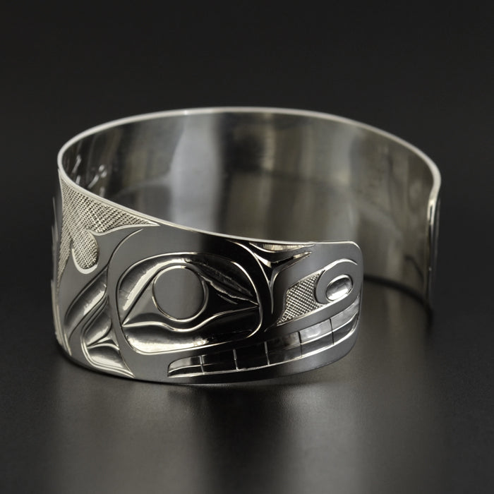 Killerwhale and Human - Silver Bracelet