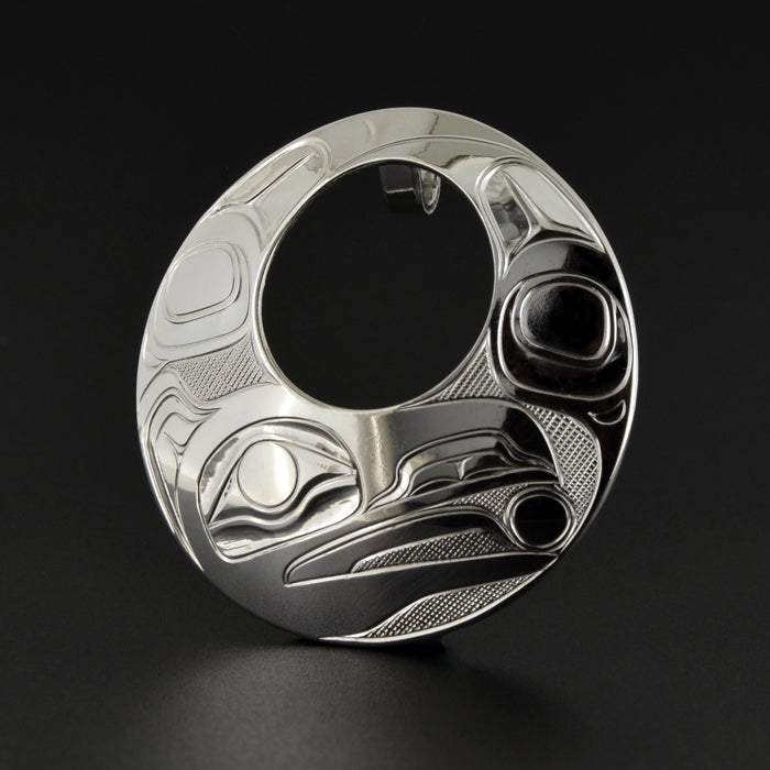 Raven and the Light - Silver Pendant