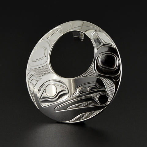 Raven and the Light - Silver Pendant