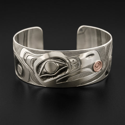 Raven and Light - Silver Bracelet with Copper Overlay