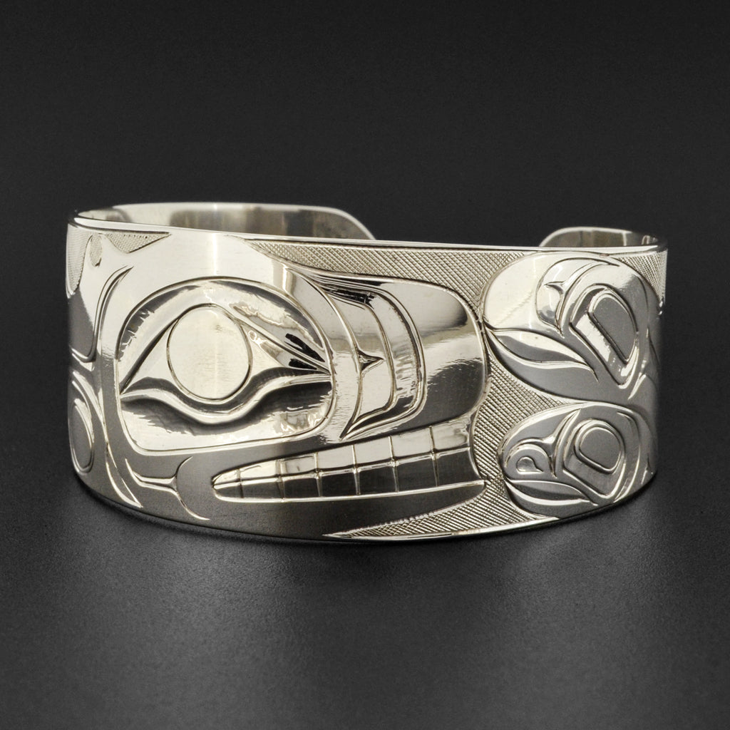 Killerwhale and Salmon - Silver Bracelet