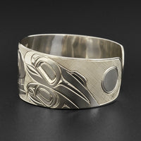 Killerwhale and Salmon - Silver Bracelet