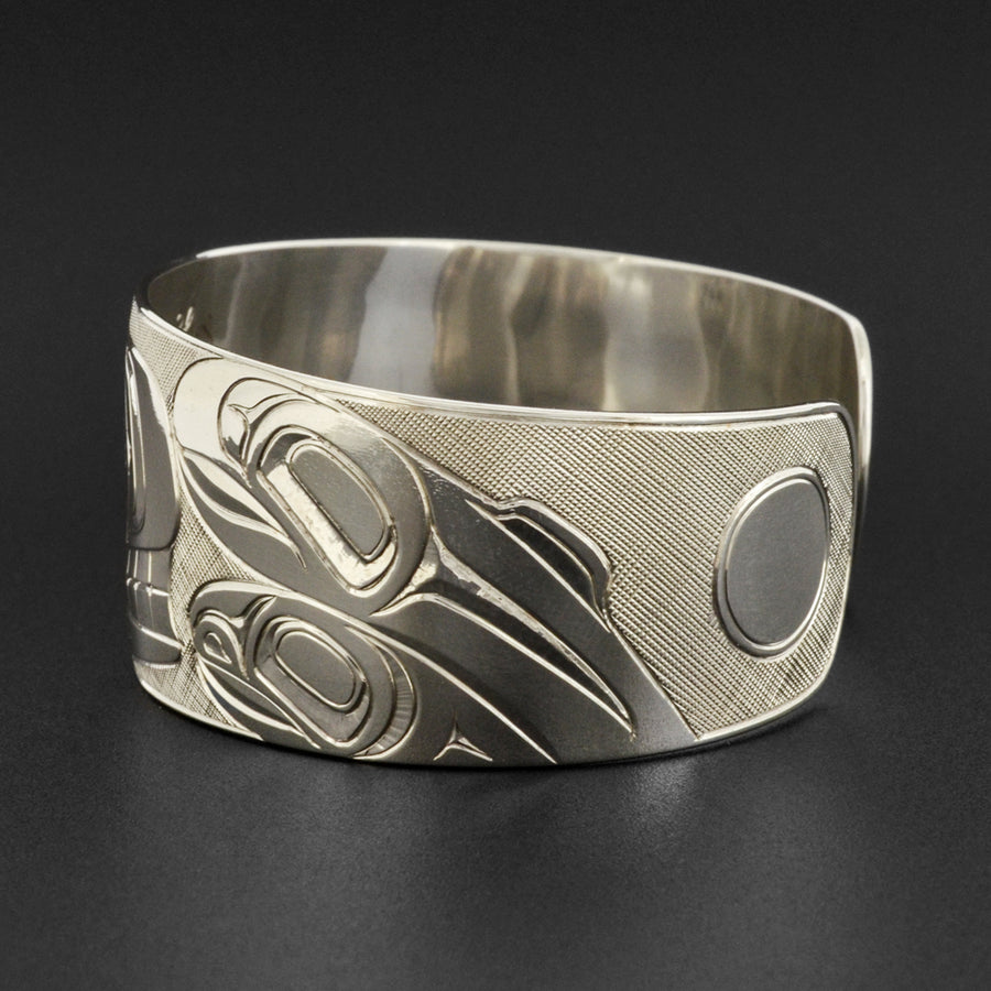 Killerwhale and Salmon - Silver Bracelet