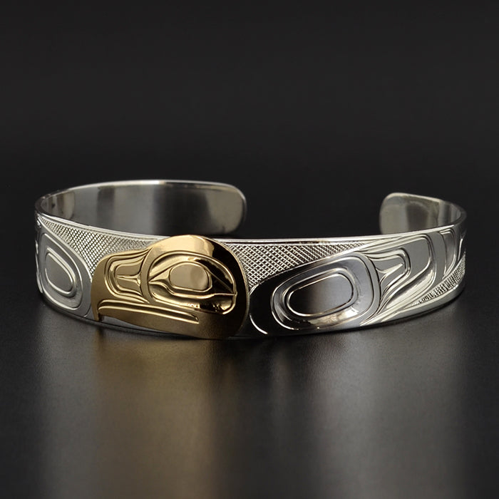 Eagle  - Silver Bracelet with 14k Gold