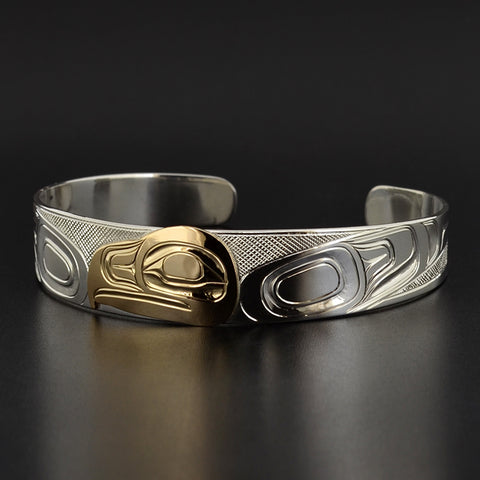 Eagle  - Silver Bracelet with 14k Gold