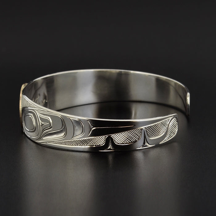 Eagle  - Silver Bracelet with 14k Gold