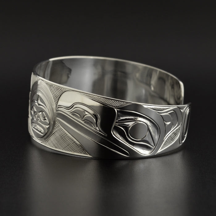 Ravens and the Moon - Silver Bracelet