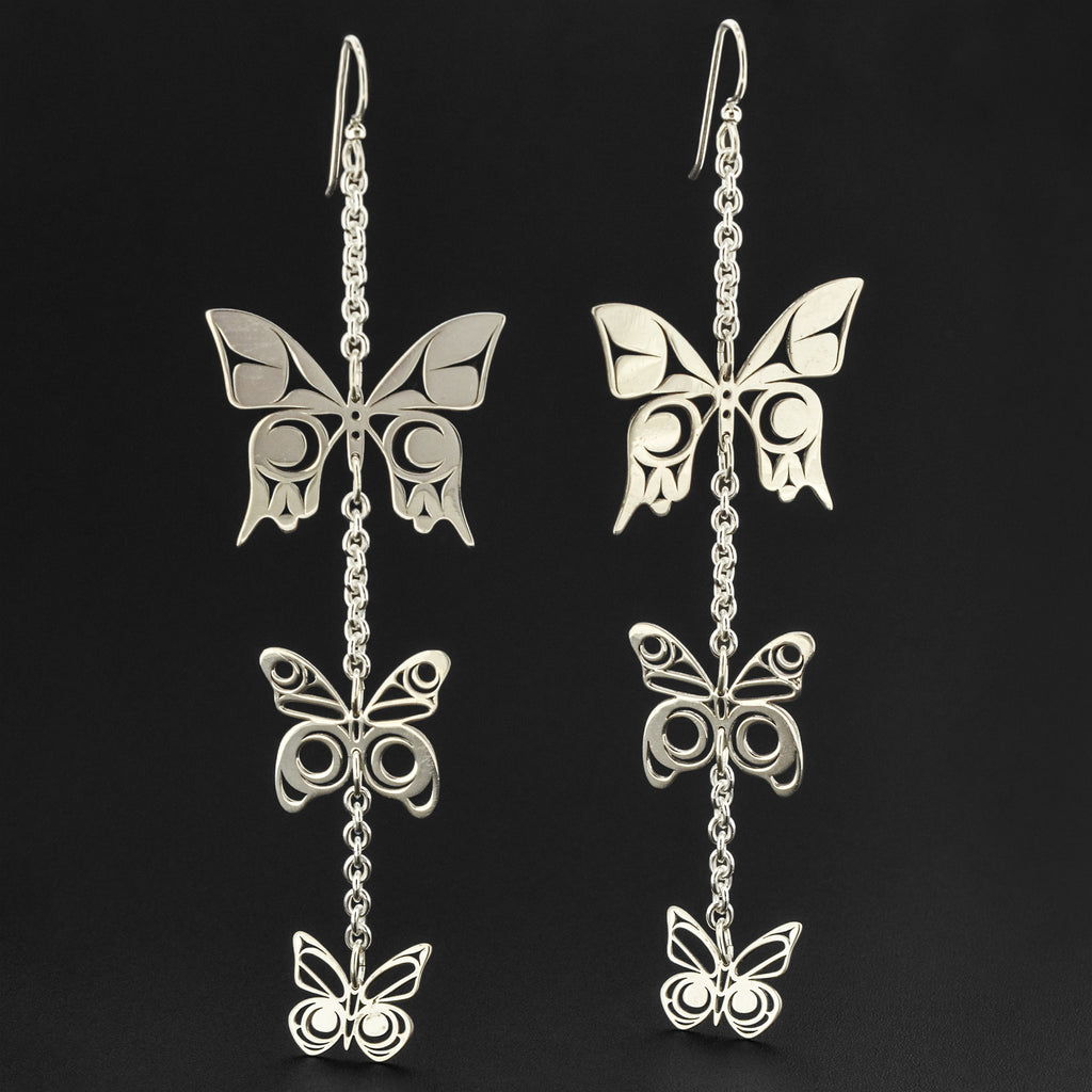 Butterflies - Silver Earrings