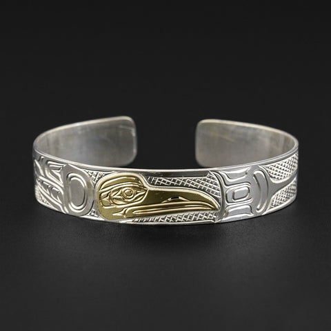 Hummingbird - Silver Bracelet with 14k Gold