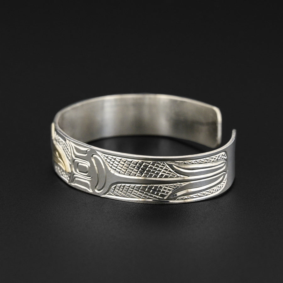 Hummingbird - Silver Bracelet with 14k Gold