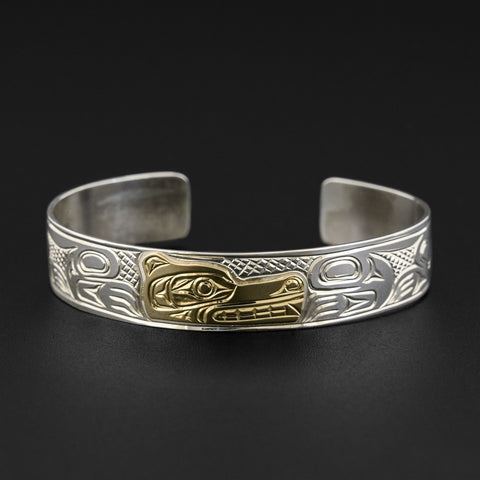 Wolf - Silver Bracelet with 14k Gold